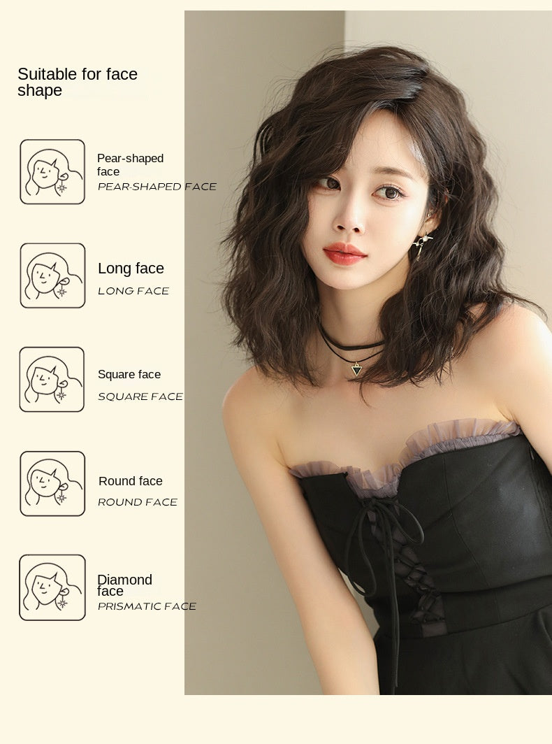 New short hair, wig, female full head cover, artificial natural volume, short curly hair, natural whole volume wig cover