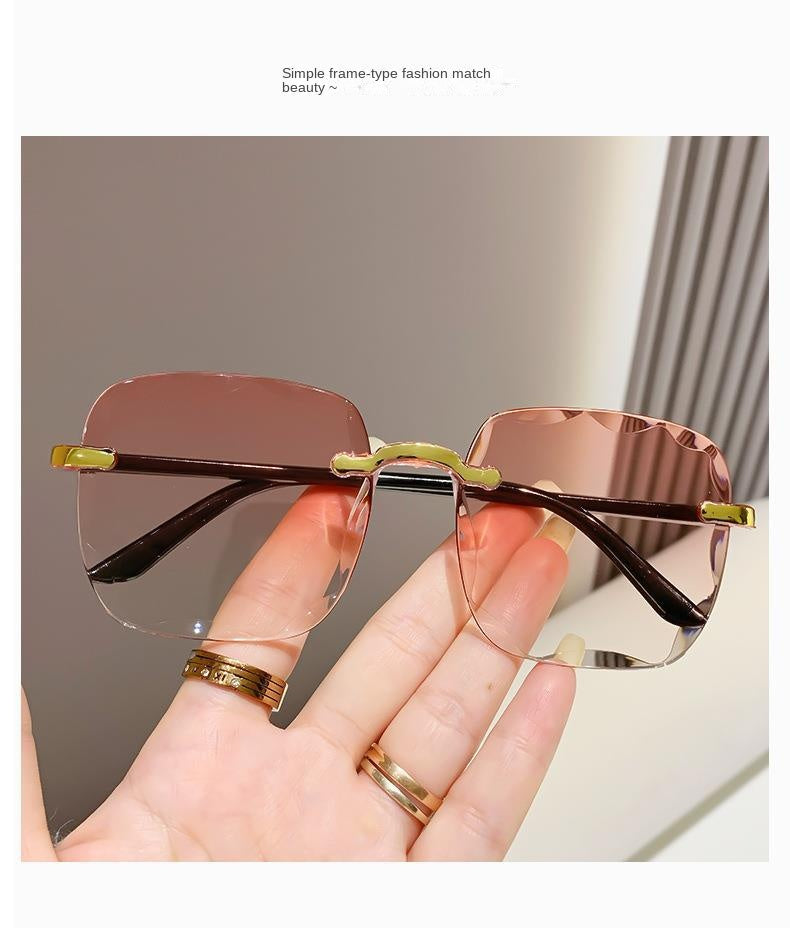 New frameless sunglasses, sunglasses, women's fashionable I, UV resistant sunglasses