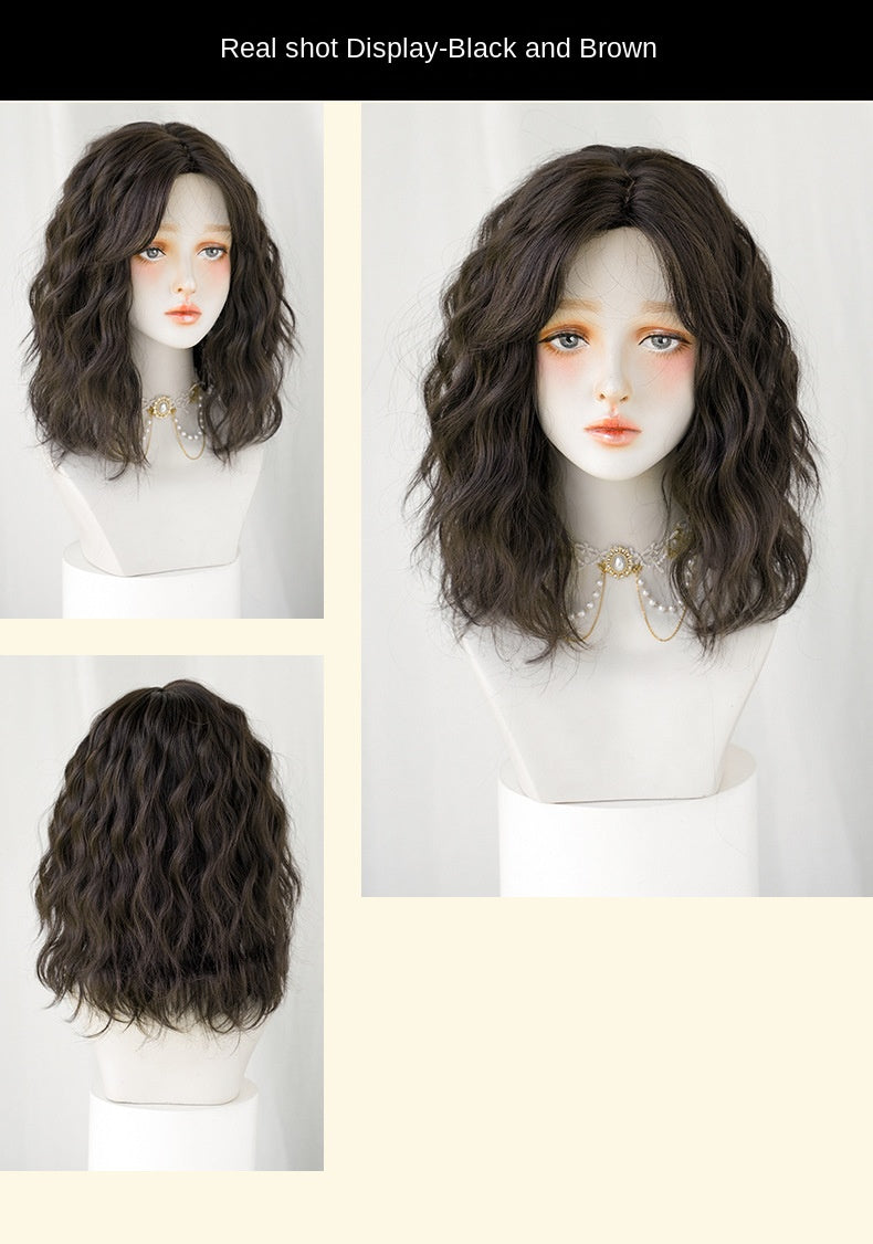 New short hair, wig, female full head cover, artificial natural volume, short curly hair, natural whole volume wig cover
