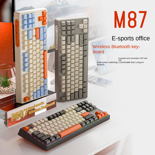Bluetooth wireless keyboard and mouse, 2.4G dual mode, multi color matching, mechanical feel, membrane keyboard, game office mute